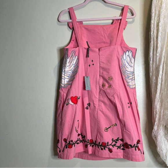 ANTHROPOLOGIE Maeve Embroidered Swan Garden Mini Shift Dress M Petite -  threedaughtersproperties.com